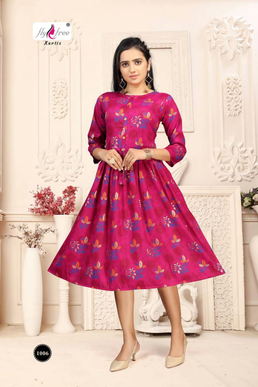 Fly Free Vink  Latest Fancy Designer Rayon Festive Kurti Catalog
